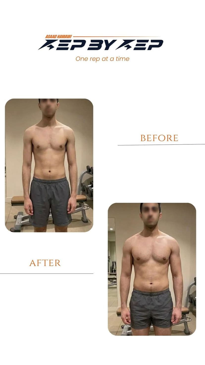Client body transformation before and after - nutrition coaching outcome 27