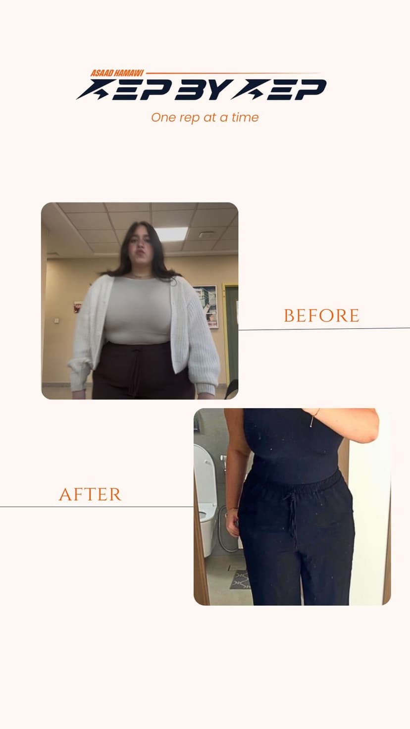 Client body transformation before and after - recomposition results